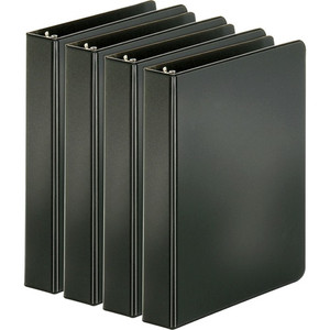 Business Source Basic Round Ring Binders - 1" Binder Capacity - 240 Sheet Capacity - 3 Ring(s) - Fastener(s): Round Ring - Pocket(s): Inside Front & Back