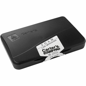 Carter's Foam Black Stamp Pad, 2.75" x 4.27" (21381) - 2.8" Width x 4.3" Length - Foam Pad - Black Ink - Black
