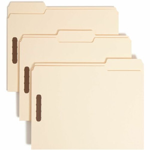 Smead 1/3 Tab Cut Letter Recycled Fastener Folder - 8 1/2" x 11" - 2 x 2K Fastener(s) - Top Tab Location - Assorted Tab Position - 18 pt.