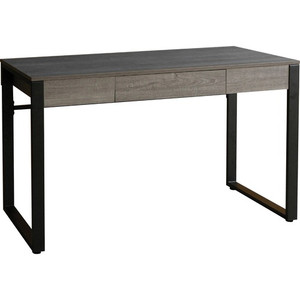 Lorell SOHO Desk with Center Drawer - 30" Height x 47" Width x 23.5" Depth - 1 - Band Edge - Finish: Charcoal