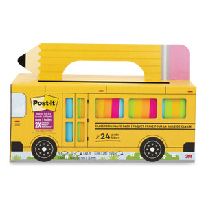 Post-it Notes Super Sticky Self-Stick Notes, 3" x 3", Assorted, 70 Sheets/Pad, 24 Pads/Pack