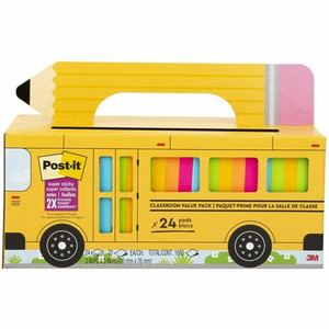 Post-it Super Sticky Notes Bus Cabinet Pack - 3" Flag/Note Width x 3" Flag/Note Length - Square - 70 Sheets per Pad - Iris, Electric Blue, Evergreen, Yellow, Candy Red - Sticky, Recyclable, Adhesive, Reusable