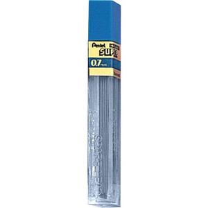Pentel Super Hi-Polymer Leads - 0.7 mm , Medium Point - 2H - Black Lead (PEN502H)