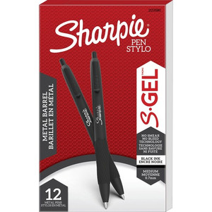 Sharpie S-Gel Pens - 0.7 mm Medium Pen Point - Black Ink - Gel-based - Matte Black Metal Barrel - (SAN2153580)