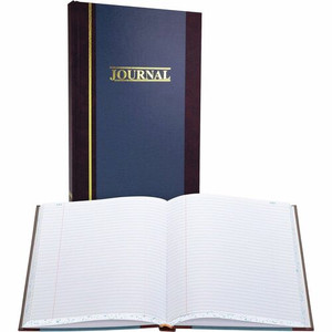 Wilson Jones S300 Record Ruled Account Journal - 300 Sheet(s) - 7.25" x 11.75" Sheet Size - Blue - White Sheet(s) - Blue Cover