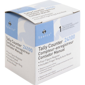 Sparco Tally Counter, w/ Finger Ring, 4 Figure, Steel, Silver (SPR24100) View Product Image