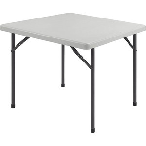 Lorell Ultra-Lite Banquet Folding Table - Square Top - 600 lb Capacity - 29" Height x 36" Width x 36" Depth - Indoor, Outdoor - Gray, Powder Coated
