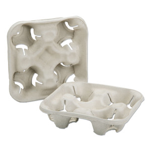 AbilityOne 7350016795433 SKILCRAFT Cup Carrier, 8 oz to 32 oz, Four Cups, Beige, 300/Box