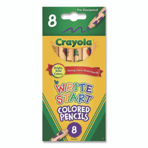 Crayola Write Start Colored Pencils, 5.33 mm, Assorted Lead and Barrel Colors, 8/Box