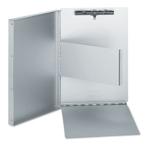 Universal Deluxe Aluminum Document Box, 0.4" Clip Capacity, Holds 8.5 x 11 Sheets, Aluminum (UNV40300) View Product Image