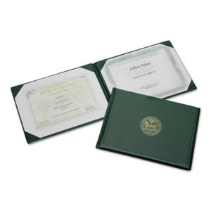 AbilityOne 7510007557077 SKILCRAFT Award Certificate Holder, 8.5 x 11, Army Seal, Green/Gold (NSN7557077) View Product Image
