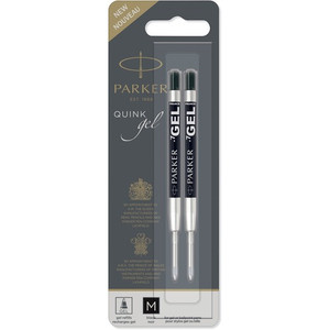 Parker Ballpoint Gel Pen Refill - Medium Point - Black Ink - Smooth Writing