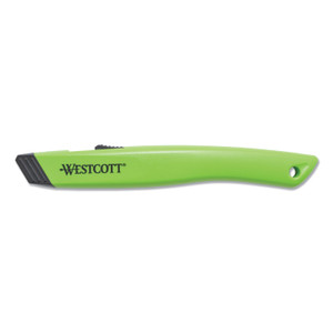 Westcott Safety Ceramic Blade Box Cutter, 0.5" Blade, 5.5" Plastic Handle, Green