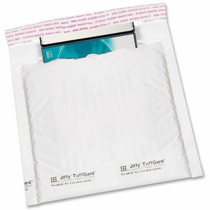 Sealed Air Jiffy Tuffgard CD/DVD Mailers - Bubble - 7 1/4" Width x 8" Length - Peel & Seal - White - Poly