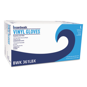 Boardwalk Exam Vinyl Gloves, Clear, Large, 3 3/5 mil, 100/Box, 10 Boxes/Carton