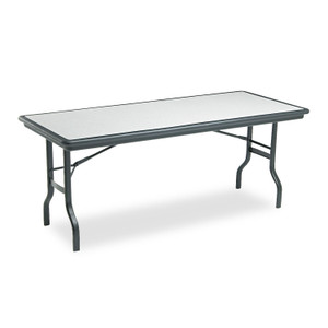 Iceberg IndestrucTable Ultimate Folding Table, Rectangular, 72w x 30d x 29h, Granite/Black (ICE65127) View Product Image