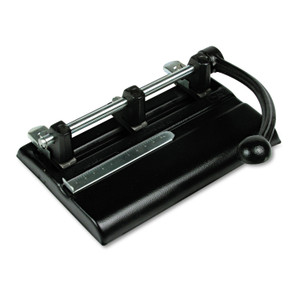Master 40-Sheet High-Capacity Lever Action Adjustable Two- to Seven-Hole Punch, 13/32" Holes, Black (MAT1340PB) View Product Image