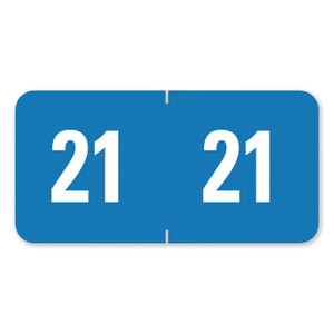 Smead Year 2021 End Tab Folder Labels, 1 x 0.5, Light Blue/White, 250 Labels/Pack