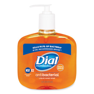 Dial Professional Gold Antibacterial Liquid Hand Soap, 16 oz, 12/Carton