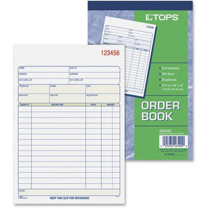 TOPS 2-part Carbonless Sales Order Book - 50 Sheet(s) - 15 lb - 2 Part - Carbonless Copy - 5.56" x 7.94" Form Size