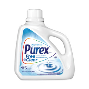 Purex Free and Clear Liquid Laundry Detergent, Unscented, 150 oz Bottle, 4/Carton (DIA05020) View Product Image