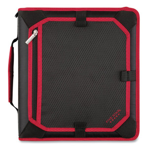 Zipper Binder, 3 Rings, 2" Capacity, 11 X 8.5, Black/red Accents (FVS29052CE8) View Product Image