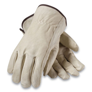 PIP Top-Grain Pigskin Leather Drivers Gloves, Economy Grade, Medium, Gray (PID70361M) View Product Image