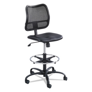 Safco Vue Series Mesh Extended-Height Chair, Supports Up to 250 lb, 23" to 33" Seat Height, Black Vinyl Seat, Black Base (SAF3395BV) View Product Image