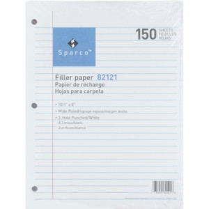 Sparco Filler Paper, Wide-Ruled, 16lb., 10-1/2"x8", 150/PK, WE (SPR82121) View Product Image