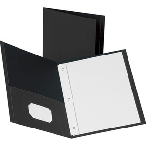Business Source Letter Recycled Pocket Folder - 8 1/2" x 11" - 100 Sheets Capacity - 3 x Prong Fastener(s) - 2 Inside Front & Back Pocket(s) - Leatherette - (BSN78532)