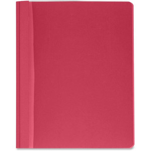 Business Source Letter Report Cover - 8 1/2" x 11" - 100 Sheets Capacity - 3 x Prong Fastener(s) - Red - Textured, Non-stick