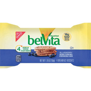 belVita Breakfast Biscuits - Individually Wrapped, Hydrogenated Oil-free, Sweetener-free - Blueberry - 1.76 oz