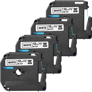 P-touch P-touch Nonlaminated M Series Tape Cartridge - 1/2" Width - Direct Thermal - White - Non-laminated, Self-adhesive - (BRTM231BD)