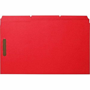Business Source 1/3 Tab Cut Legal Recycled Fastener Folder - 8 1/2" x 14" - 3/4" Expansion - 2 Fastener(s) - 2" Fastener Capacity - Top Tab Location - (BSN17221)