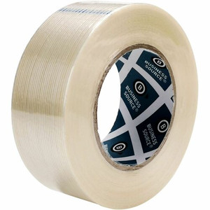 Business Source Filament Tape - 60 yd Length x 2" Width - 3" Core - White - Fiberglass Filament - For Reinforcing