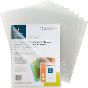 Business Source Letter File Sleeve - 8 1/2" x 11" - 20 Sheets Capacity - Clear