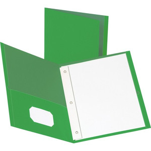 Business Source Letter Recycled Pocket Folder - 8 1/2" x 11" - 100 Sheets Capacity - 3 x Prong Fastener(s) - 1/2" Fastener Capacity - 2 Inside Front & Back Pocket(s) - (BSN78509)