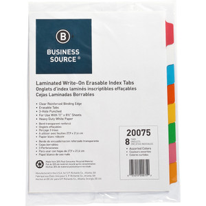 Business Source Laminated Write-On Tab Indexes (BSN20075) View Product Image