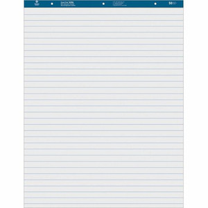 Business Source Standard Ruled Easel Pad - 50 Sheets - 15 lb Basis Weight - 27" x 34" Sheet Size - White Paper - Perforated - (BSN36586)
