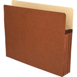 Business Source Straight Tab Cut Letter Recycled File Pocket - 8 1/2" x 11" - 3 1/2" Expansion - Redrope - Redrope - Tyvek Gusset, Tear Proof, Reinforced Gusset, Sturdy, Durable