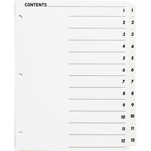 Business Source Table Of Content Quick Index Dividers (BSN05855) View Product Image