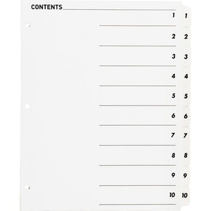 Business Source Table Of Content Quick Index Dividers (BSN05854) View Product Image