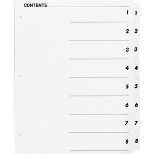 Business Source Table of Content Quick Index Dividers (BSN05853) View Product Image