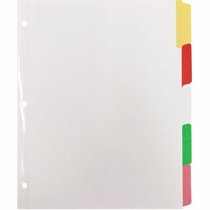 Business Source Laminated Write-On Tab Indexes - 5 Write-on Tab(s) - 5 Tab(s)/Set - 11" Tab Height x 8.50" Tab Width - 3 Hole Punched - Self-adhesive, Removable