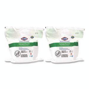 Clorox Healthcare Hydrogen Peroxide Cleaner Disinfectant Wipes, 12 x 11, Unscented, White, 185/Pack, 2 Packs/Carton