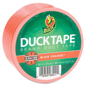 Duck Brand Color Duct Tape - 15 yd Length x 1.88" Width - Neon Orange - For Color Coding, Repairing, Packing, Crafting