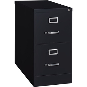 Lorell Fortress Series 26-1/2" Commercial-Grade Vertical File Cabinet - 15" Width x 26.5" Depth x 28.4" Height - 2 x Drawer(s) for File - Letter - Vertical - Security Lock, Ball-bearing Suspension, Heavy Duty - (LLR60194)
