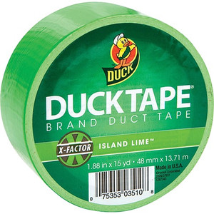 Duck Brand Color Duct Tape - 15 yd Length x 1.88" Width - Neon Green - For Color Coding, Repairing, Packing, Crafting
