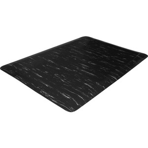 Genuine Joe Marble Top Anti-fatigue Mats - Office, Airport, Bank, Copier, Teller Station, Service Counter, Assembly Line, Industry - 24" Width x 36" Depth x 0.500" Thickness - High Density Foam (HDF) - Black Marble