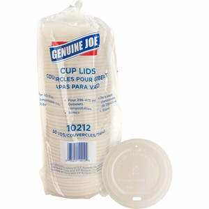 Genuine Joe Vented Hot Cup Lid - Polystyrene - White